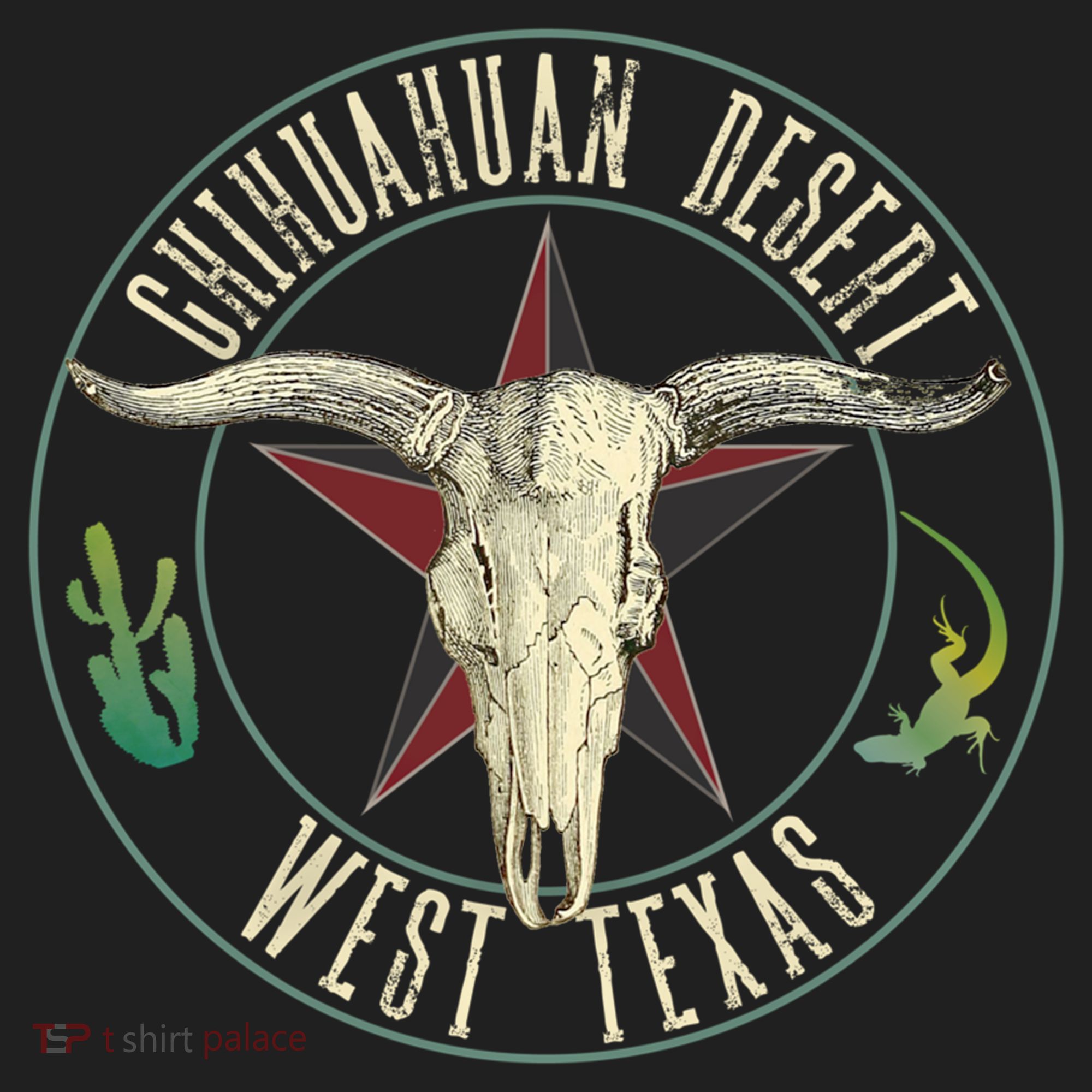 Chihuahuan Desert West Texas Cow Skull Lizard Cactus Star Gift Beanie