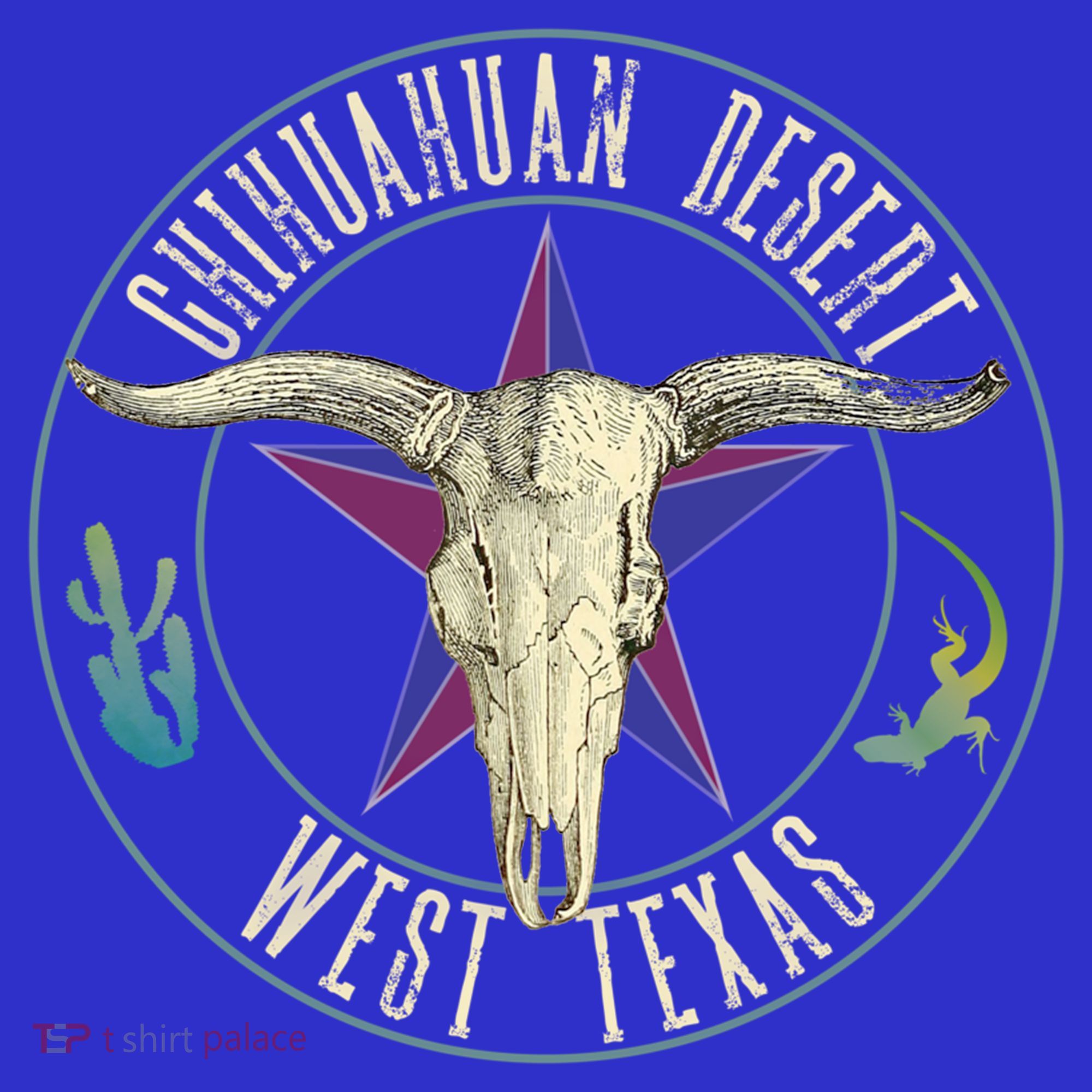 Chihuahuan Desert West Texas Cow Skull Lizard Cactus Star Gift Apron