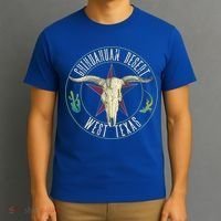 Chihuahuan Desert West Texas Cow Skull Lizard Cactus Star Gift T-Shirt thumb 3