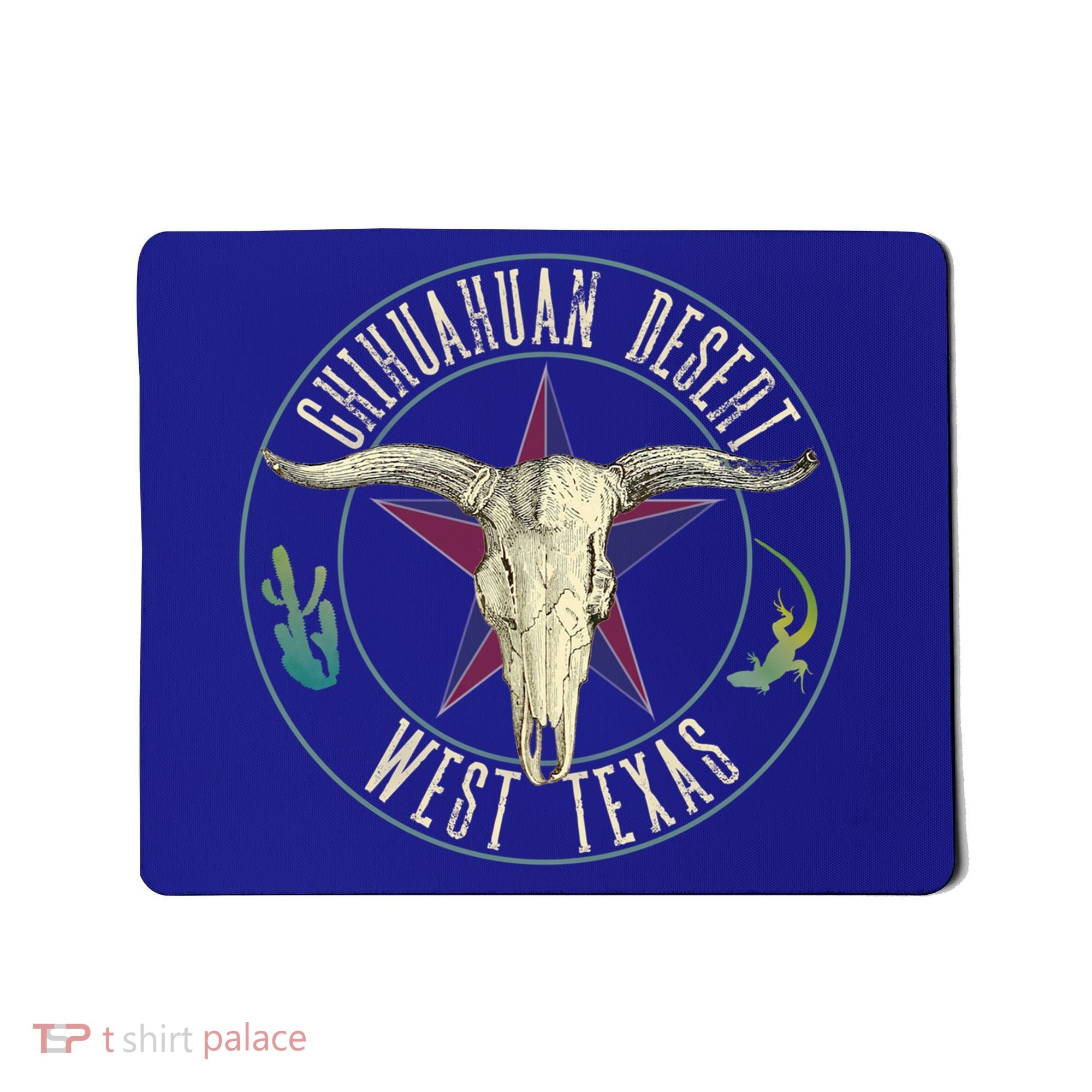 Chihuahuan Desert West Texas Cow Skull Lizard Cactus Star Gift Mousepad