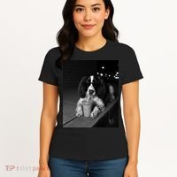 Cool Dog with Sunglasses and Iced Coffee Vibes Women's T-Shirt thumb 4