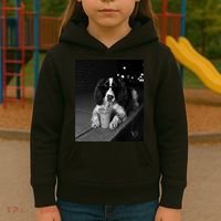 Cool Dog with Sunglasses and Iced Coffee Vibes Kids Hoodie thumb 3