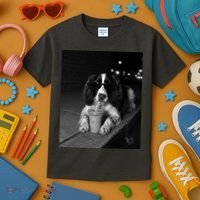 Cool Dog with Sunglasses and Iced Coffee Vibes Kids T-Shirt thumb 3