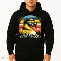 Cool Duck With Sunglasses Retro Funny Hoodie thumb 2