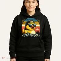 Cool Duck With Sunglasses Retro Funny Hoodie thumb 5