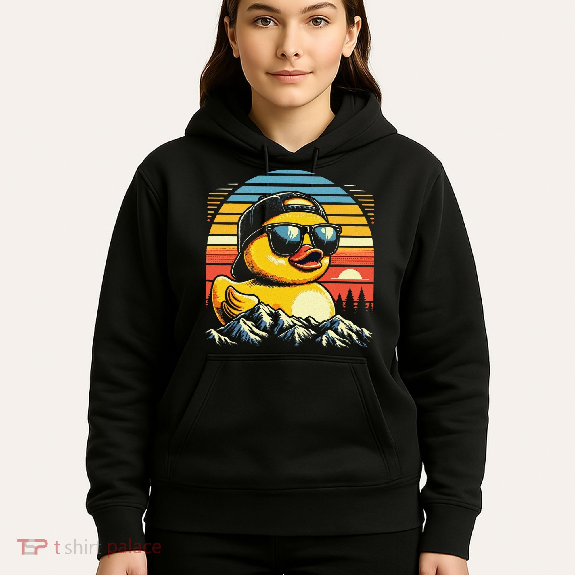 Cool Duck With Sunglasses Retro Funny Hoodie