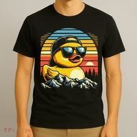 Cool Duck With Sunglasses Retro Funny T-Shirt thumb 3