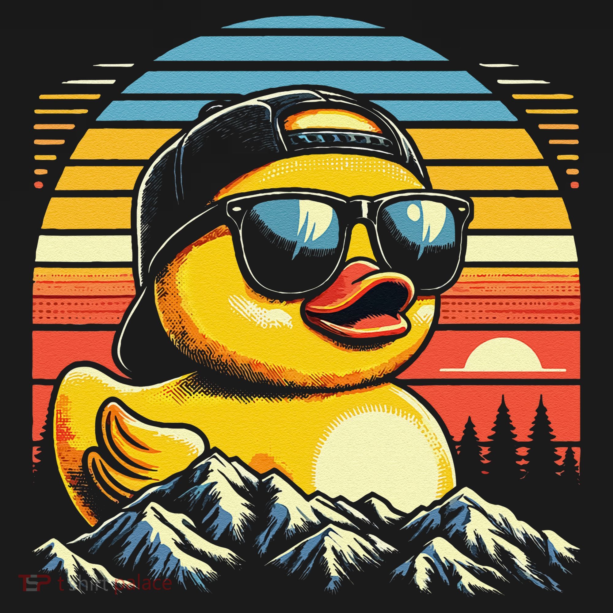 Cool Duck With Sunglasses Retro Funny T-Shirt