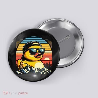 Cool Duck With Sunglasses Retro Funny Button