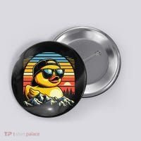 Cool Duck With Sunglasses Retro Funny Button thumb 0