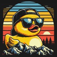 Cool Duck With Sunglasses Retro Funny Polo thumb 3