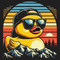 Cool Duck With Sunglasses Retro Funny Tumbler thumb 3