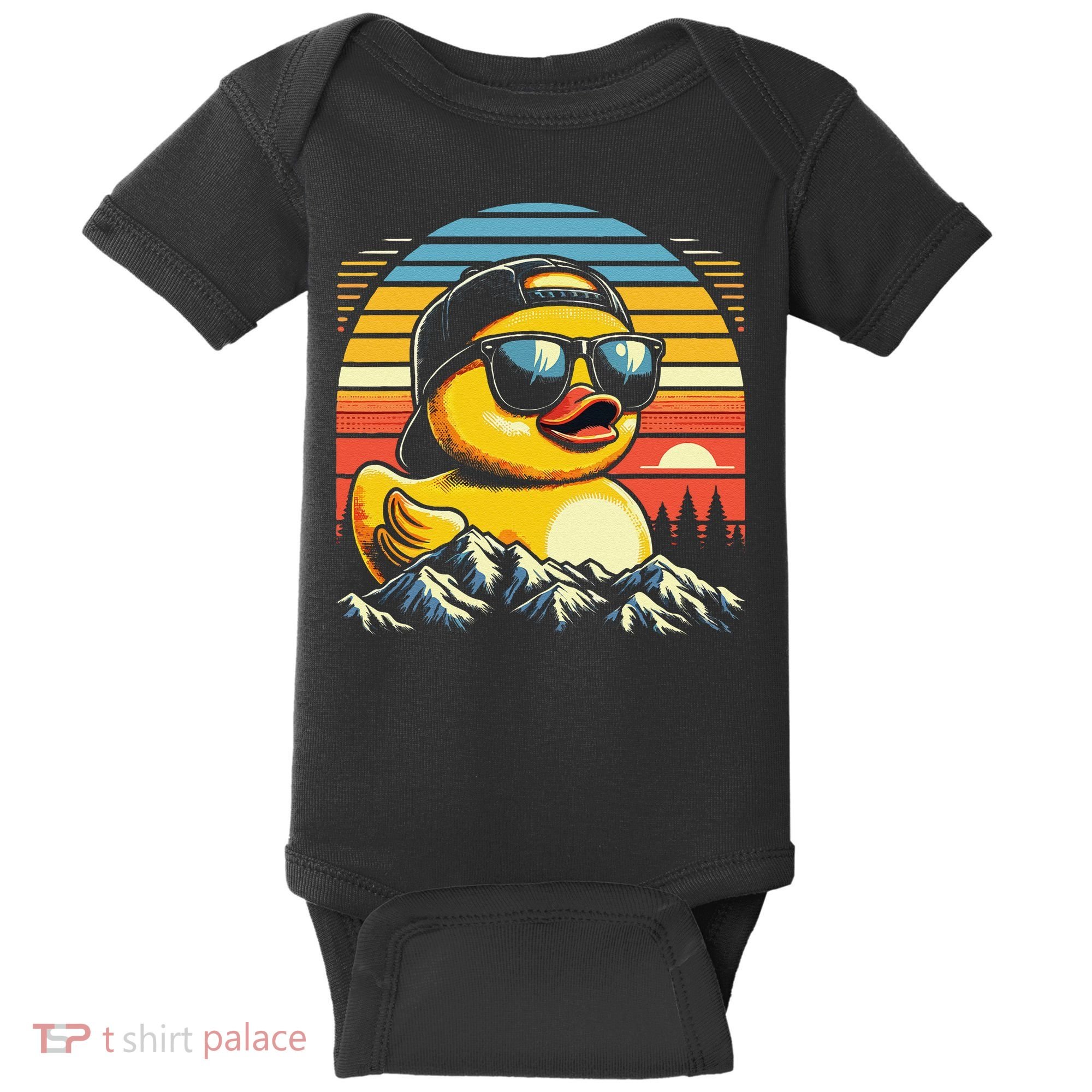 Cool Duck With Sunglasses Retro Funny Baby Bodysuit