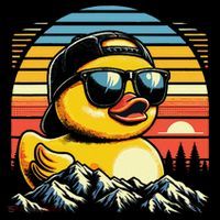 Cool Duck With Sunglasses Retro Funny Toddler Hoodie thumb 2