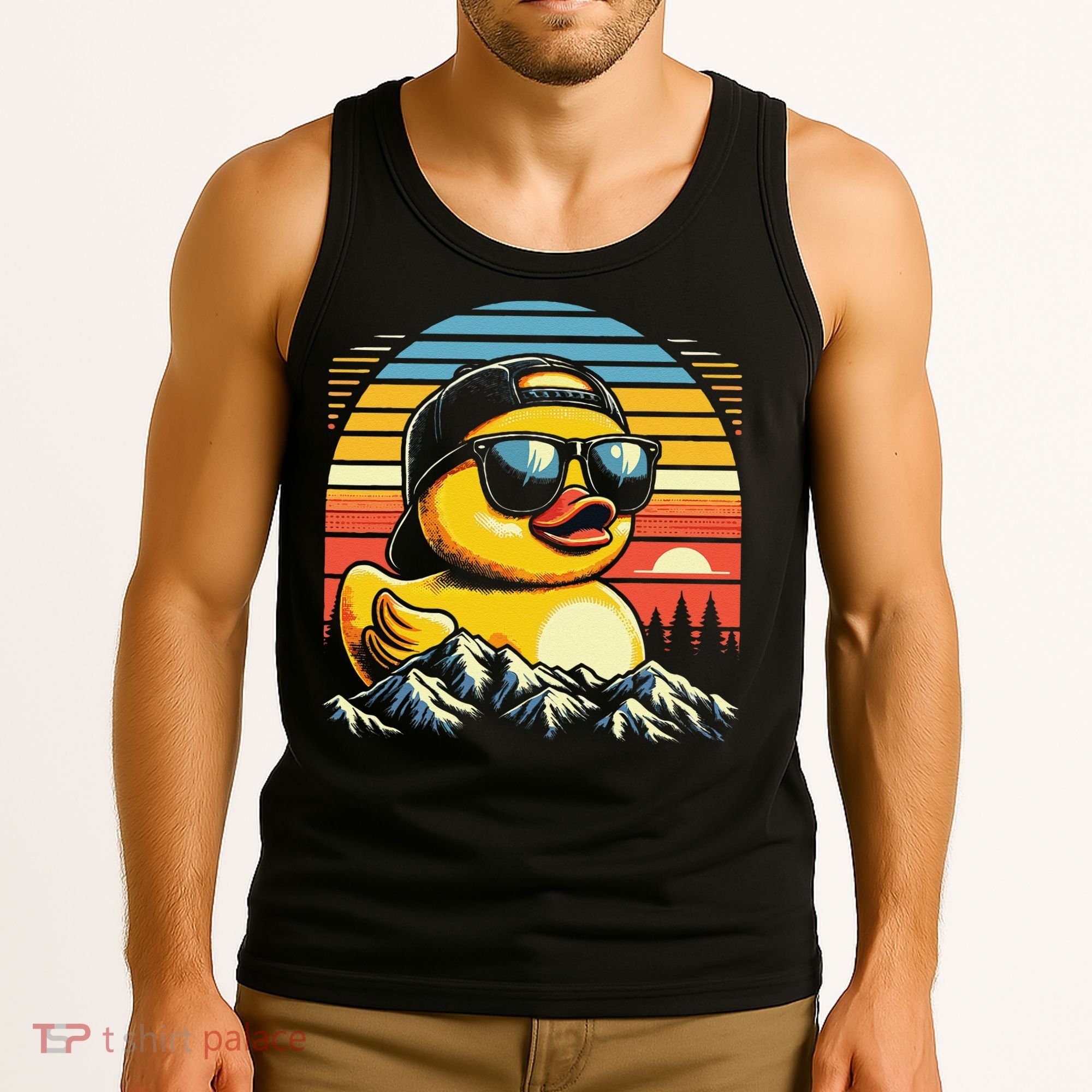 Cool Duck With Sunglasses Retro Funny Tank Top