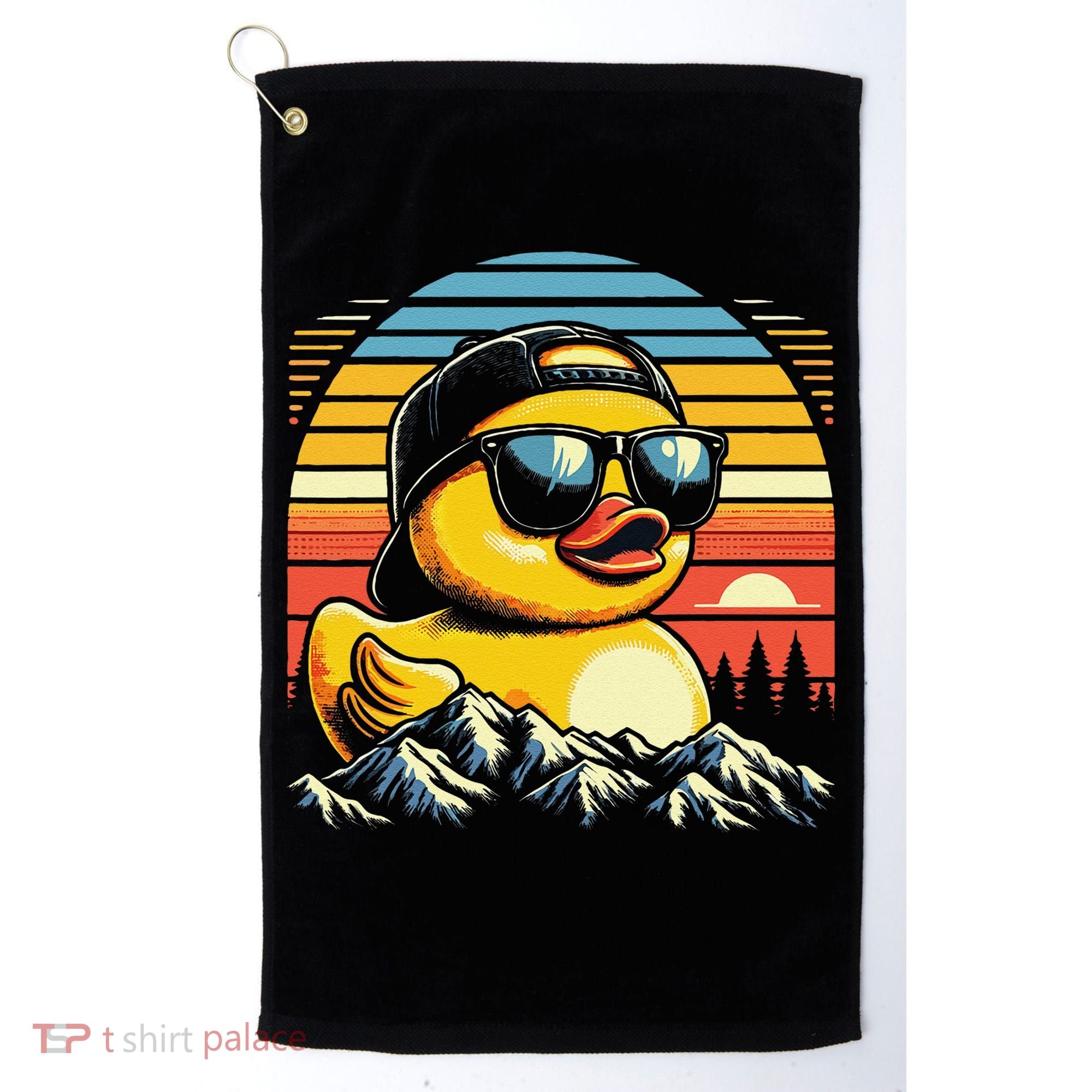 Cool Duck With Sunglasses Retro Funny Golf Towel