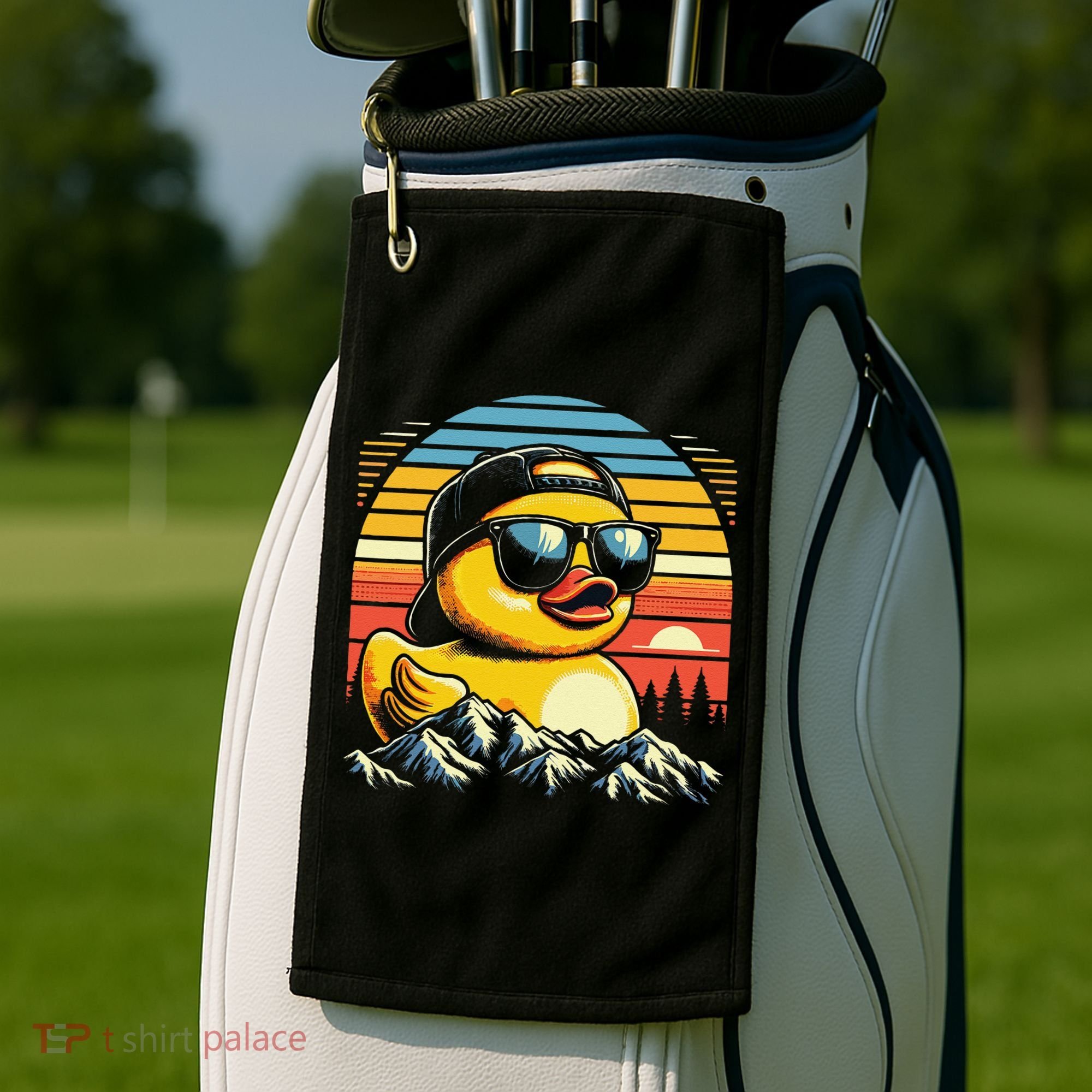 Cool Duck With Sunglasses Retro Funny Golf Towel