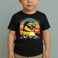 Cool Duck With Sunglasses Retro Funny Toddler T-Shirt thumb 2