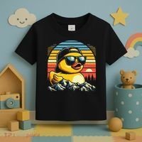 Cool Duck With Sunglasses Retro Funny Toddler T-Shirt thumb 3