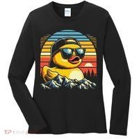 Cool Duck With Sunglasses Retro Funny Women's Long Sleeve Shirt thumb 0