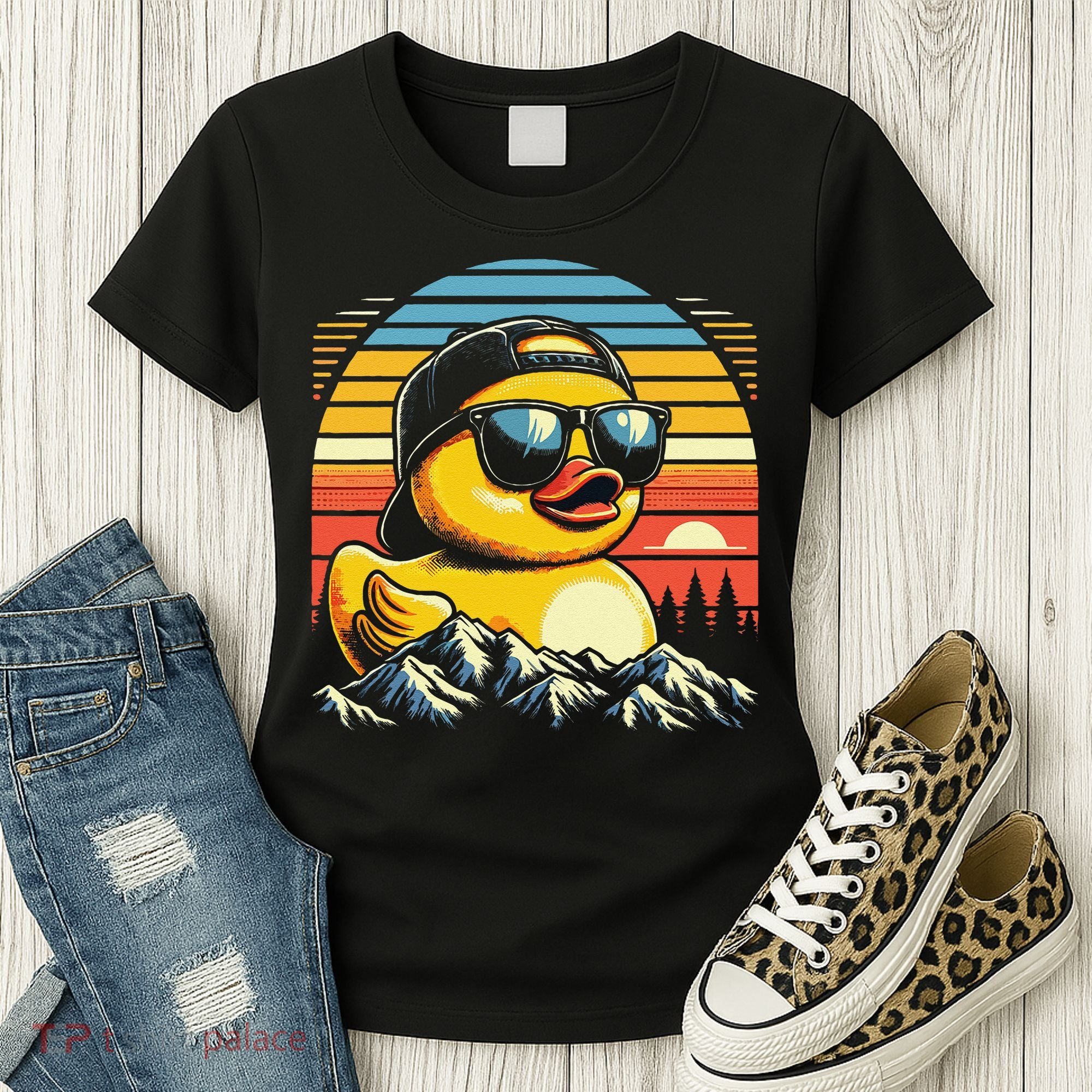 Cool Duck With Sunglasses Retro Funny Women's T-Shirt
