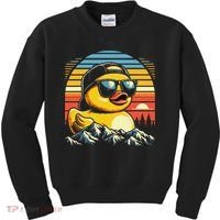 Cool Duck With Sunglasses Retro Funny Kids Sweatshirt thumb 0