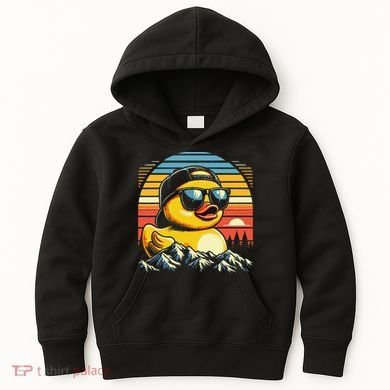 Cool Duck With Sunglasses Retro Funny Kids Hoodie