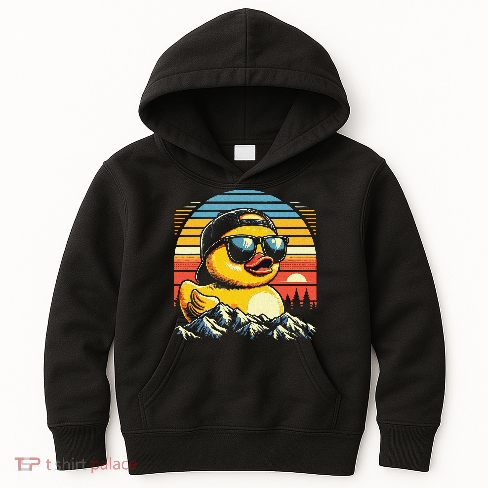 Cool Duck With Sunglasses Retro Funny Kids Hoodie