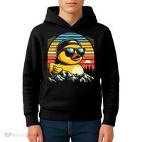 Cool Duck With Sunglasses Retro Funny Kids Hoodie thumb 4