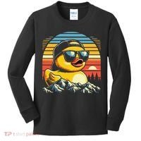 Cool Duck With Sunglasses Retro Funny Kids Long Sleeve Shirt thumb 0