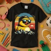 Cool Duck With Sunglasses Retro Funny Kids T-Shirt thumb 3