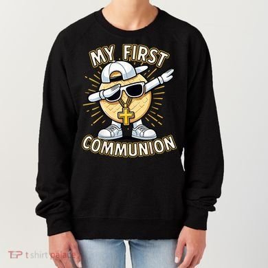 Communion Dabbing Wafer Funny 1st Communion Women's Sweatshirt