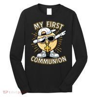 Communion Dabbing Wafer Funny 1st Communion Long Sleeve Shirt thumb 0