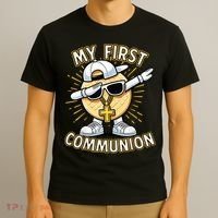 Communion Dabbing Wafer Funny 1st Communion T-Shirt thumb 3