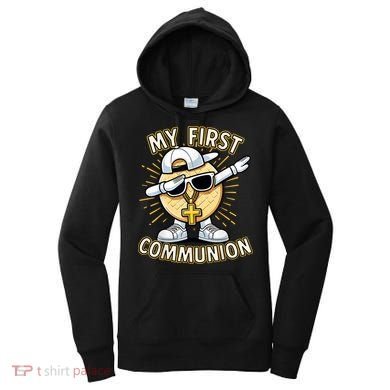 Communion Dabbing Wafer Funny 1st Communion Women's Hoodie