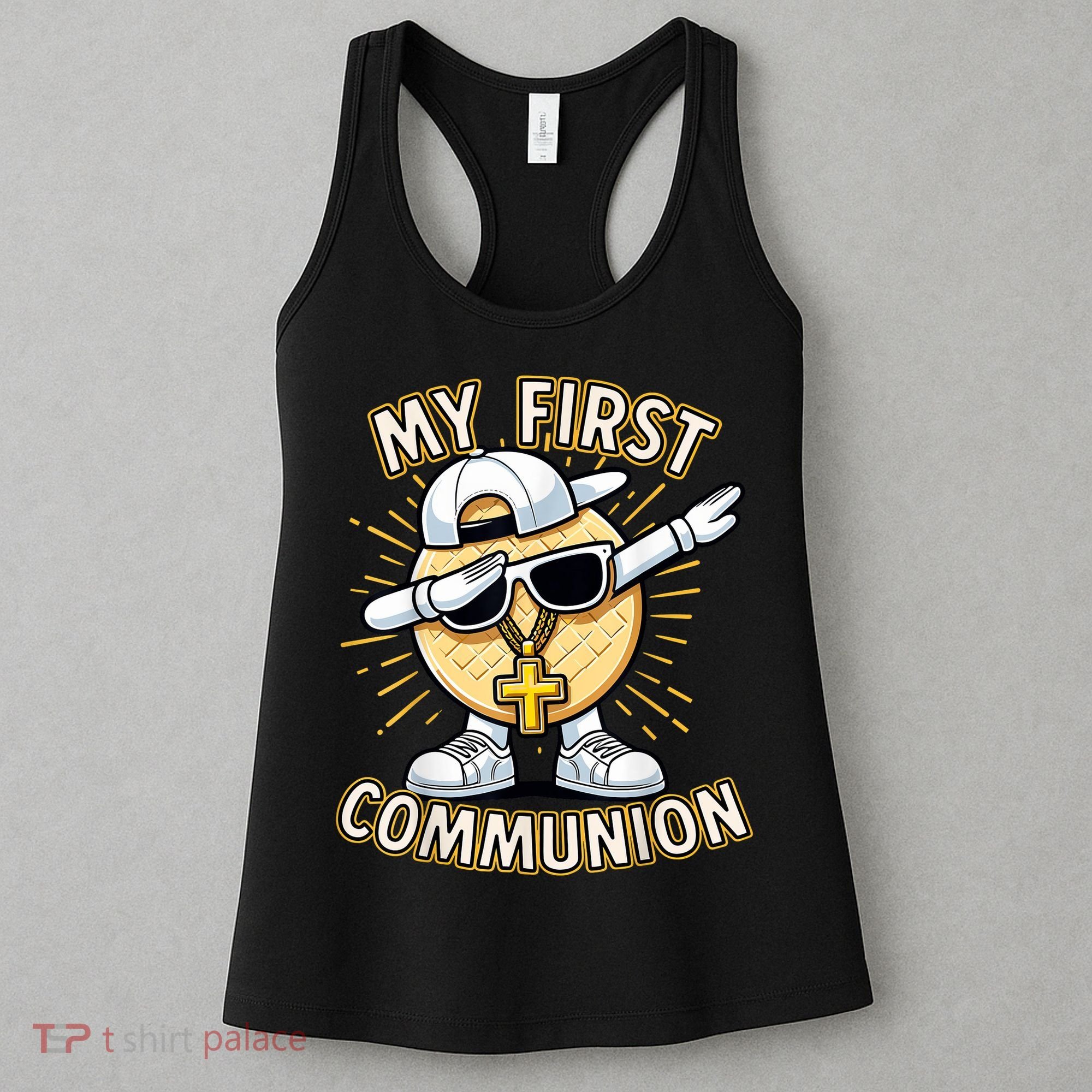 Communion Dabbing Wafer Funny 1st Communion Women's Tank Top