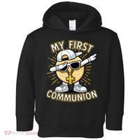 Communion Dabbing Wafer Funny 1st Communion Toddler Hoodie thumb 0