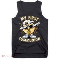 Communion Dabbing Wafer Funny 1st Communion Tank Top thumb 0