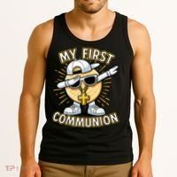 Communion Dabbing Wafer Funny 1st Communion Tank Top thumb 3