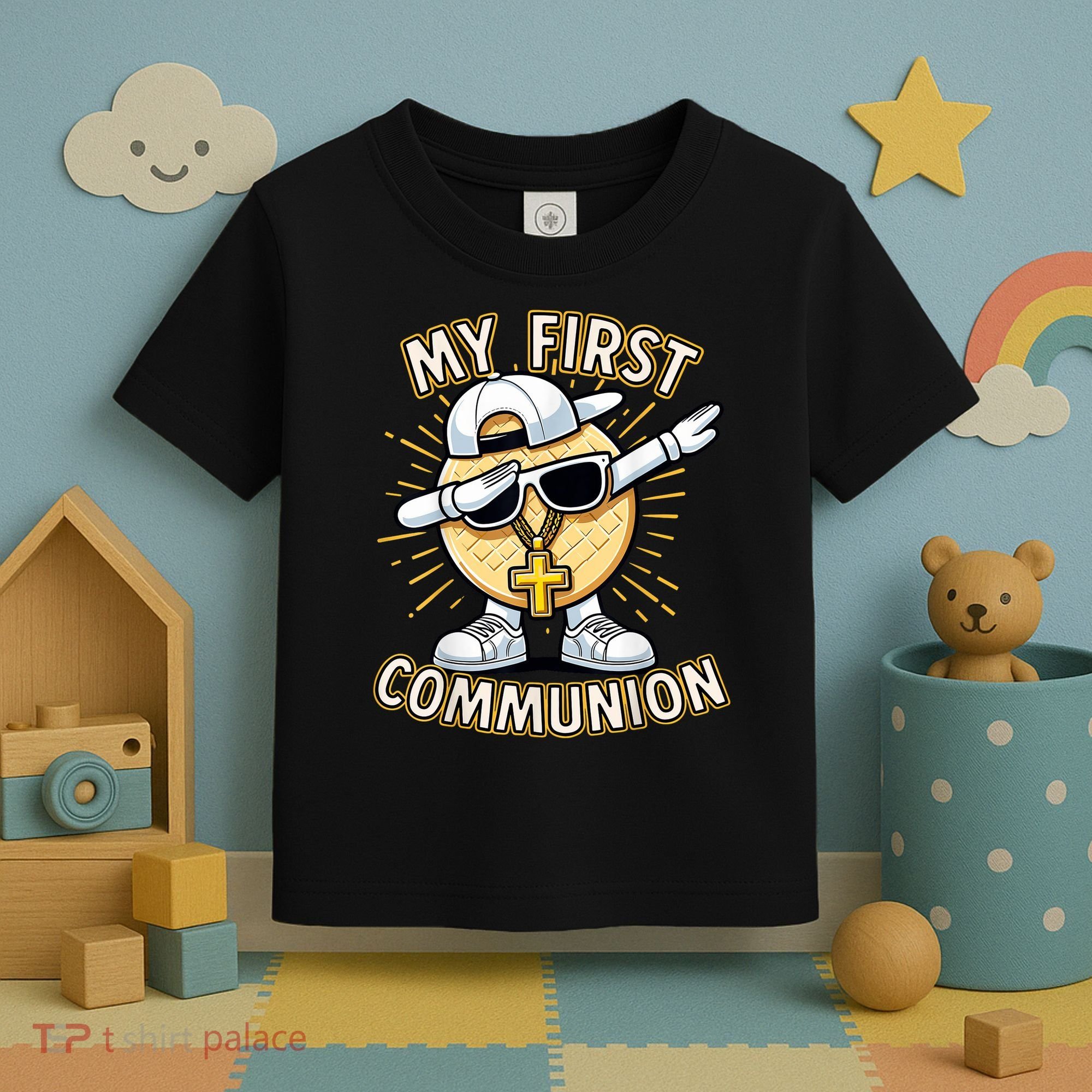 Communion Dabbing Wafer Funny 1st Communion Toddler T-Shirt