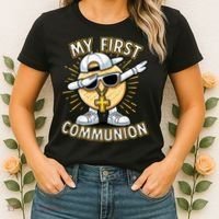 Communion Dabbing Wafer Funny 1st Communion Women's T-Shirt thumb 2