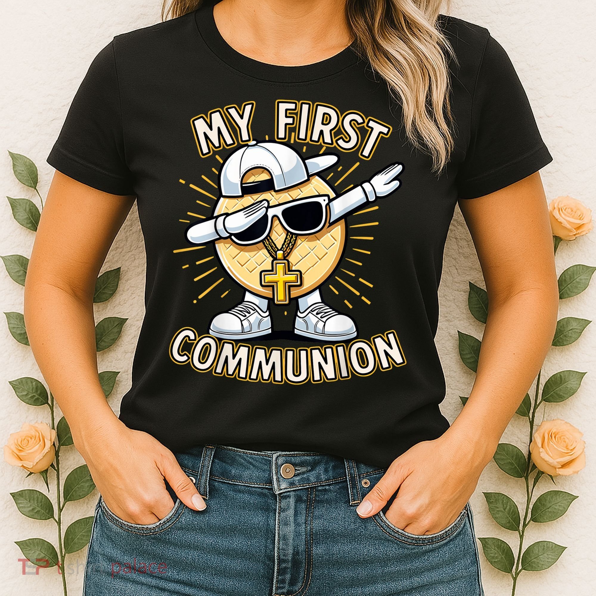 Communion Dabbing Wafer Funny 1st Communion Women's T-Shirt