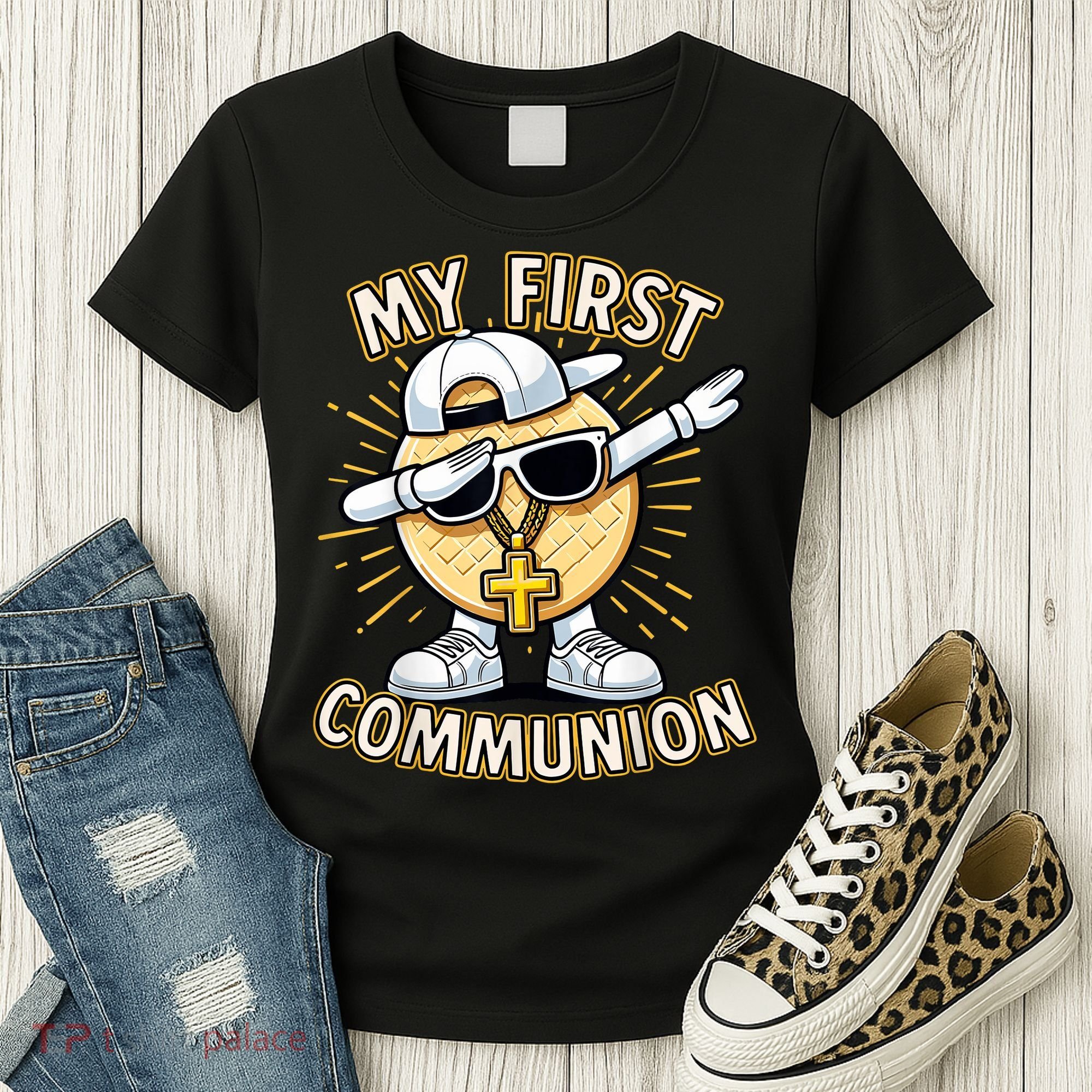 Communion Dabbing Wafer Funny 1st Communion Women's T-Shirt