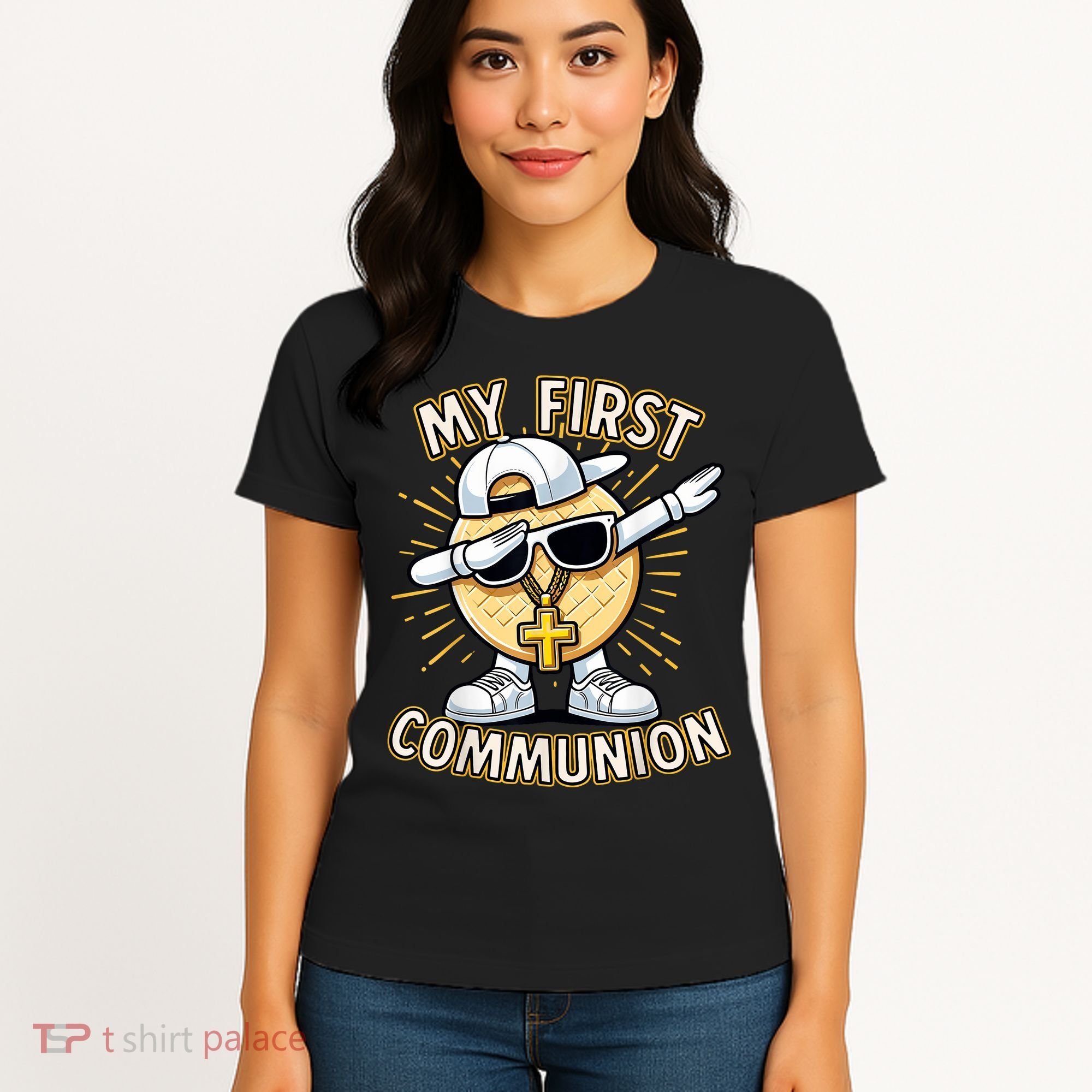 Communion Dabbing Wafer Funny 1st Communion Women's T-Shirt