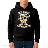 Communion Dabbing Wafer Funny 1st Communion Kids Hoodie thumb 4