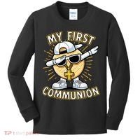 Communion Dabbing Wafer Funny 1st Communion Kids Long Sleeve Shirt thumb 0