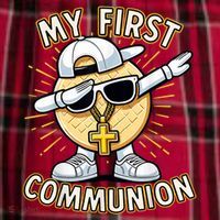 Communion Dabbing Wafer Funny 1st Communion Men's Flannel Plaid Pajama Pants thumb 2
