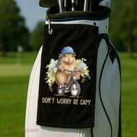 Capybara Dont Worry Be Capy Golf Towel thumb 2