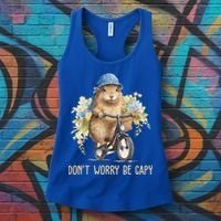 Capybara Dont Worry Be Capy Women's Tank Top thumb 3