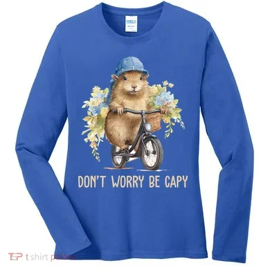Capybara Dont Worry Be Capy Women's Long Sleeve Shirt
